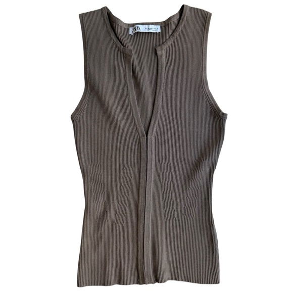 Zara Tops - Zara Sleeveless Ribbed Top M